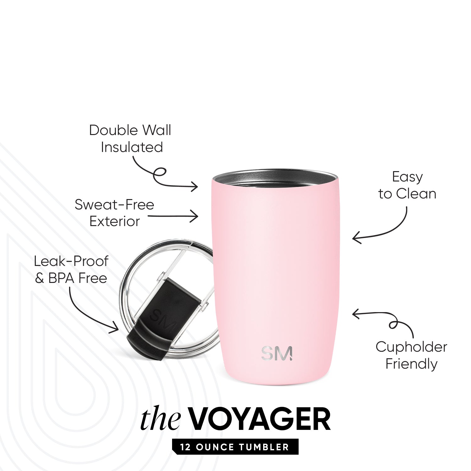 Voyager Tumbler with Clear Flip Lid & Straw - Image 2