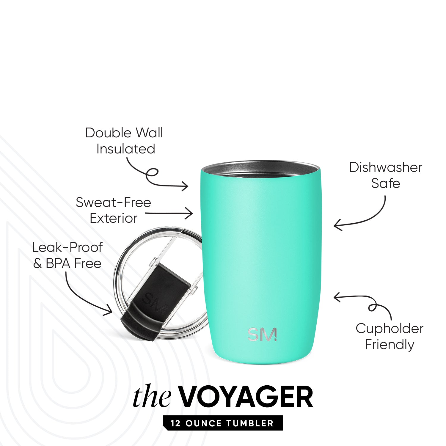 Voyager Tumbler with Clear Flip Lid & Straw - Image 2
