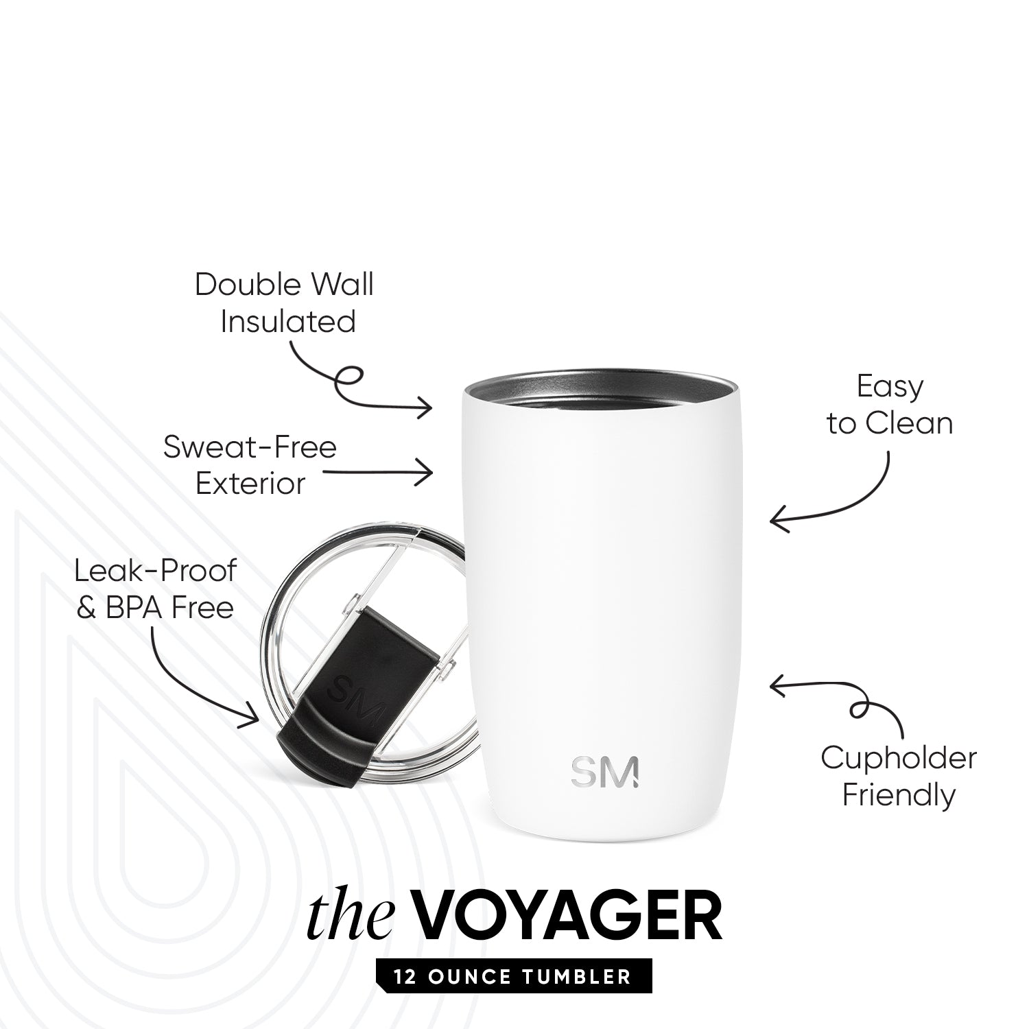 Voyager Tumbler with Clear Flip Lid & Straw - Image 2