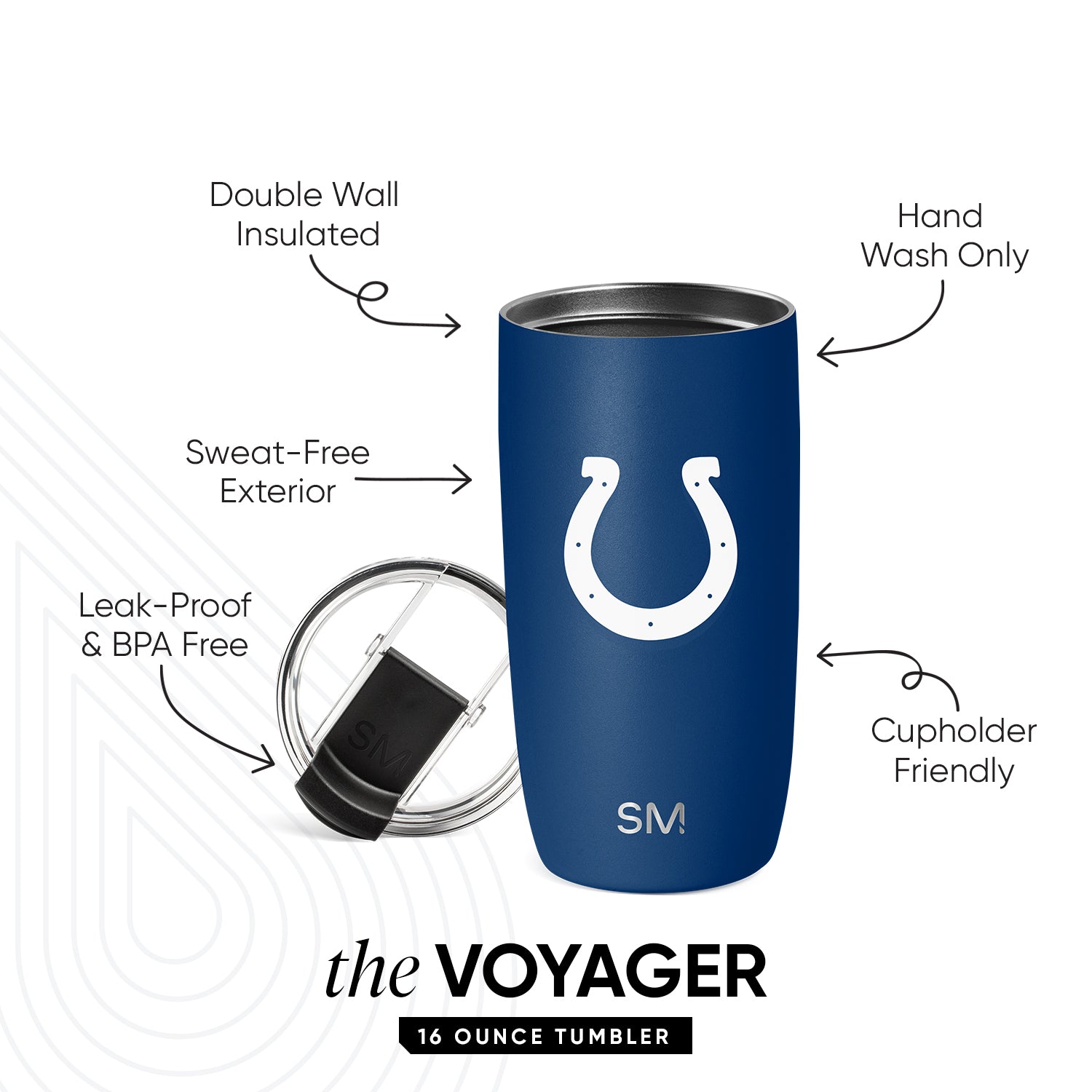NFL Voyager Tumbler with Clear Flip Lid & Straw - Image 2