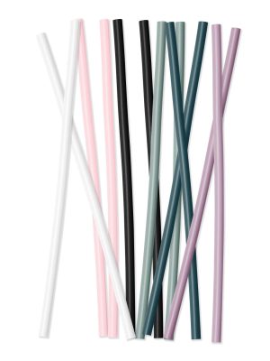Plastic Reusable Drinking Straws 12-Pack