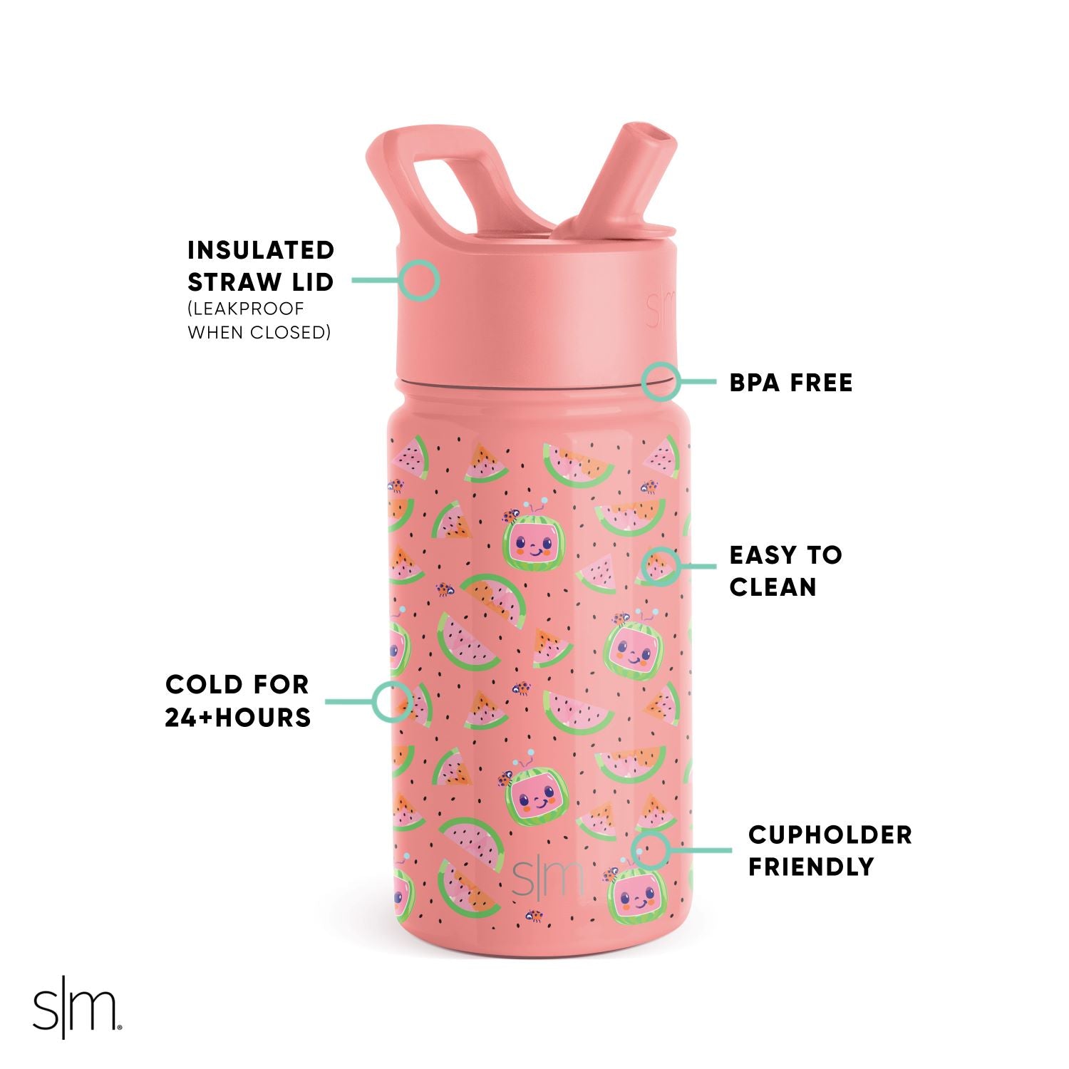 Summit Kids Water Bottle with Straw Lid - Image 2