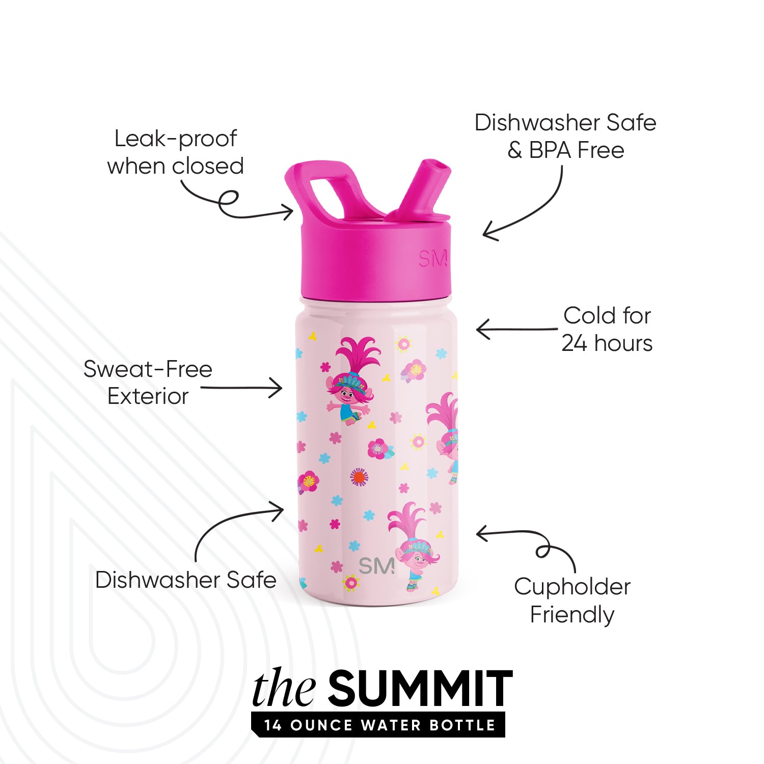 Summit Kids Water Bottle with Straw Lid - Image 2