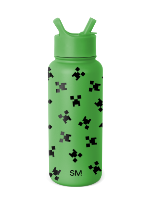 Minecraft Summit Water Bottle with Straw Lid