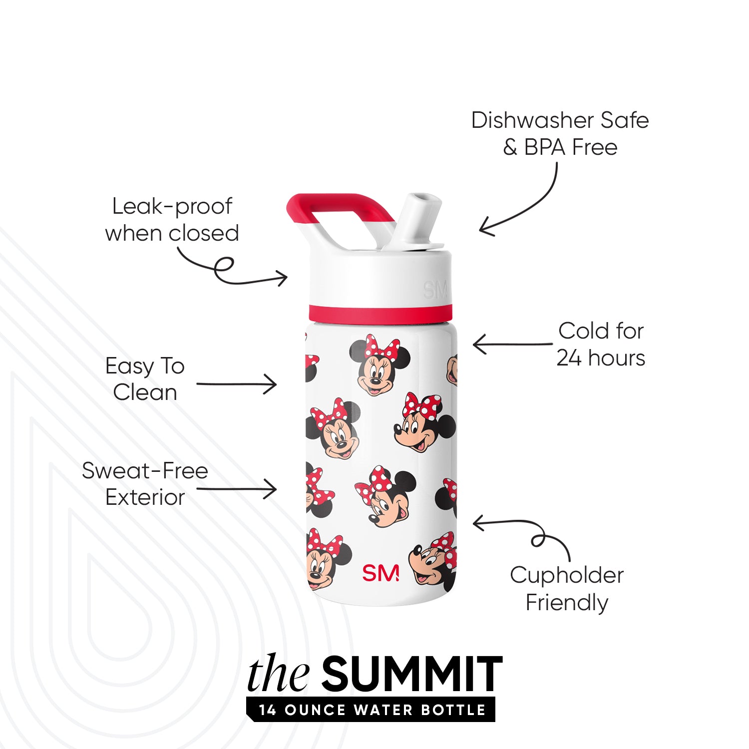 Summit Kids Water Bottle with Straw Lid - Image 2