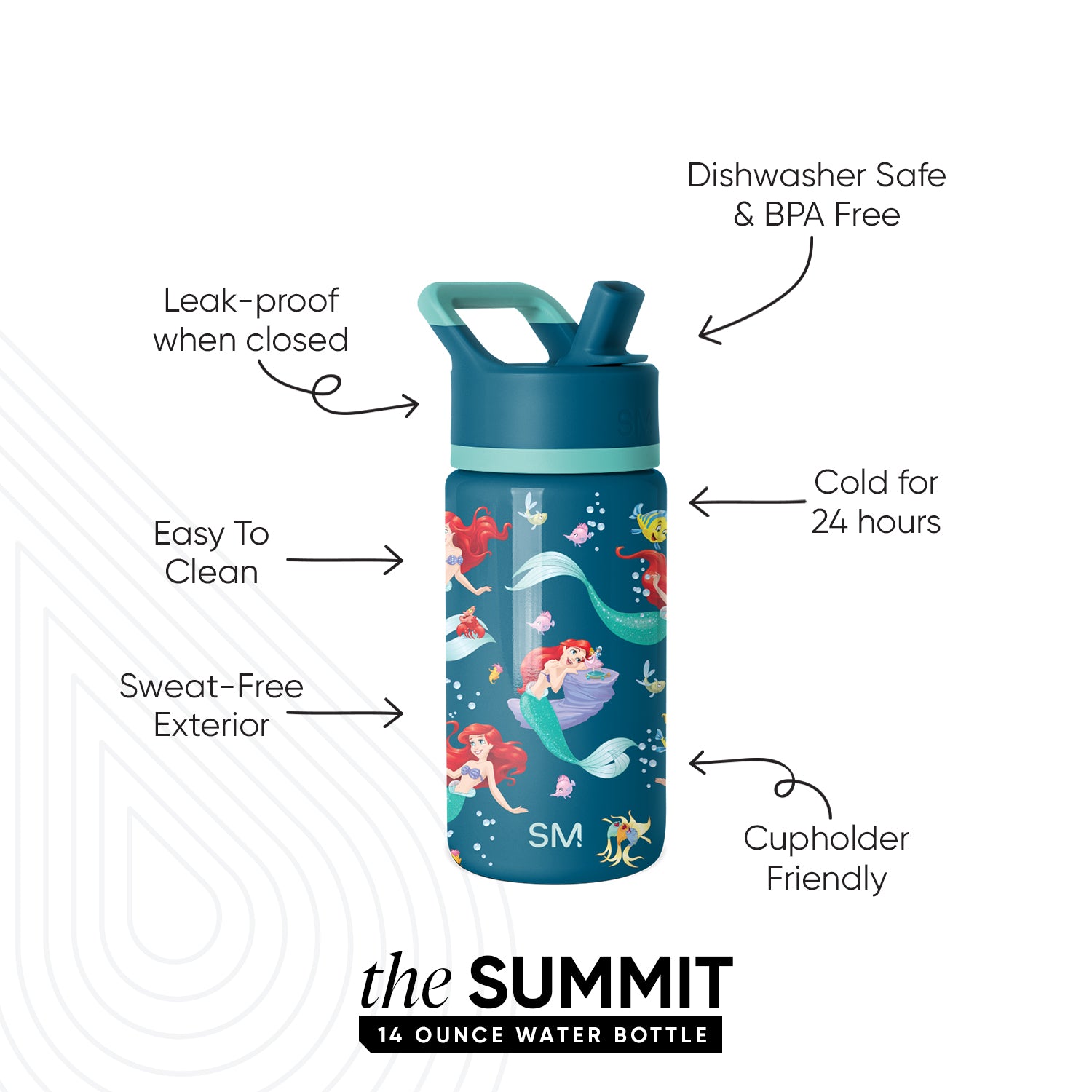 Summit Kids Water Bottle with Straw Lid - Image 2
