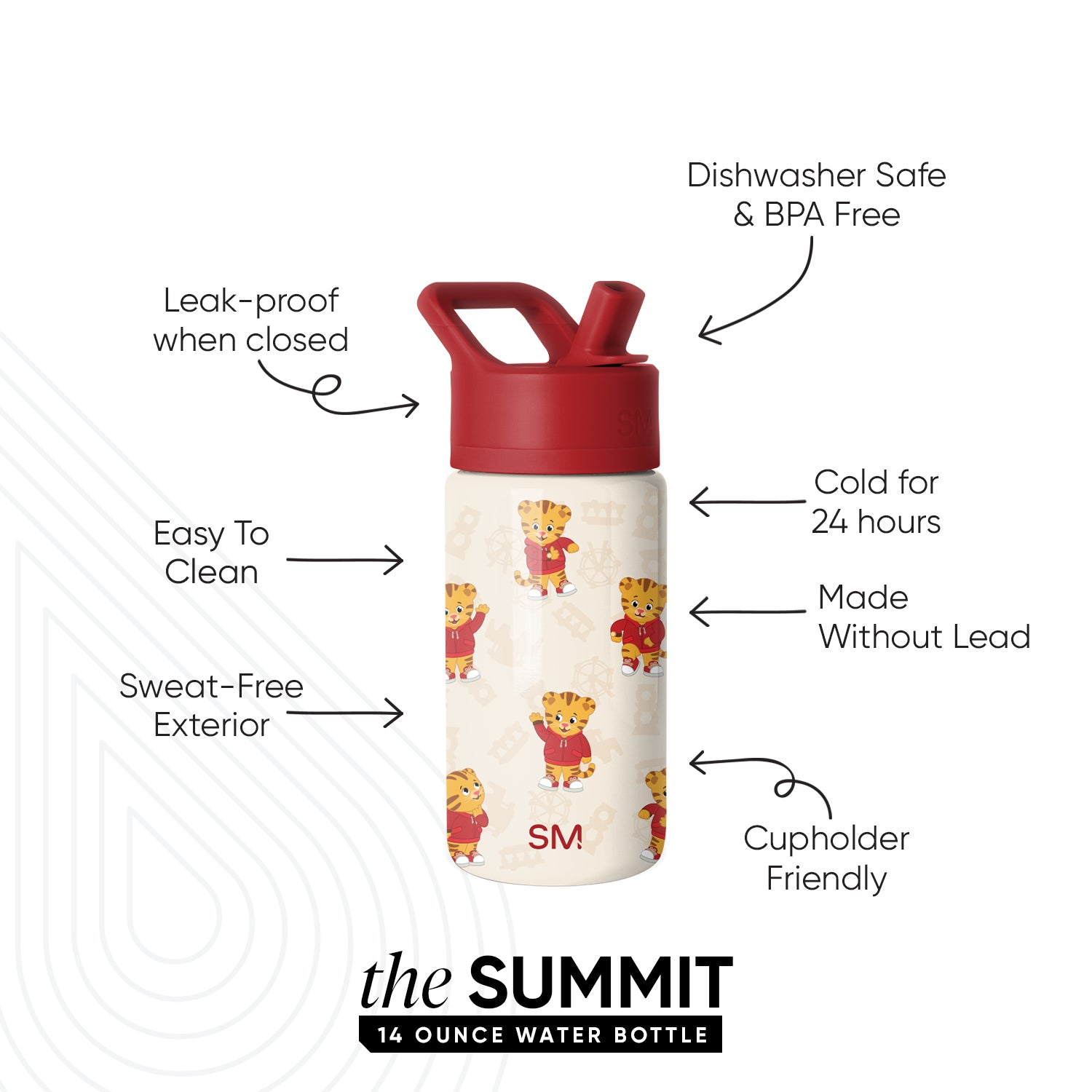Summit Kids Water Bottle with Straw Lid - Image 2