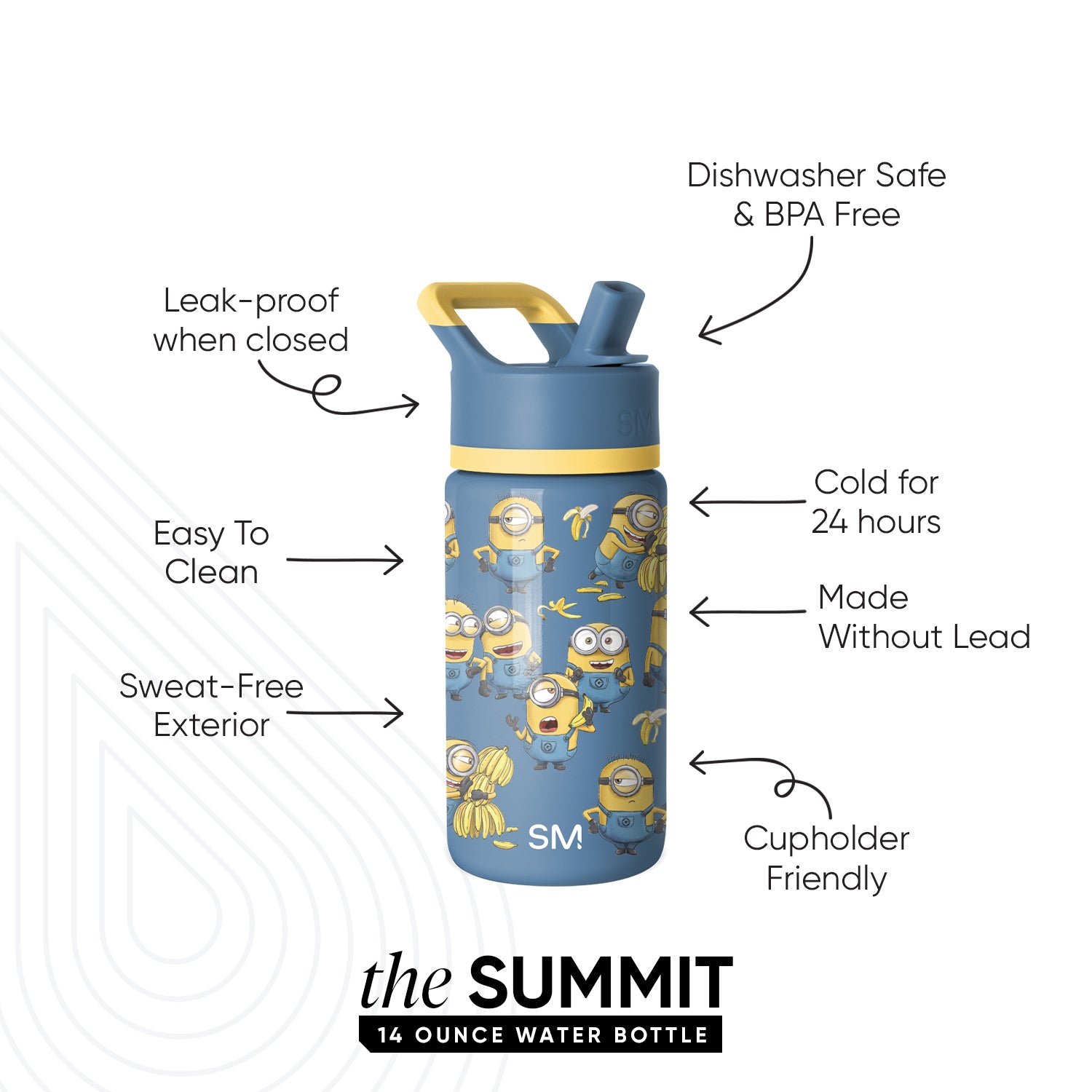 Summit Kids Water Bottle with Straw Lid - Image 2