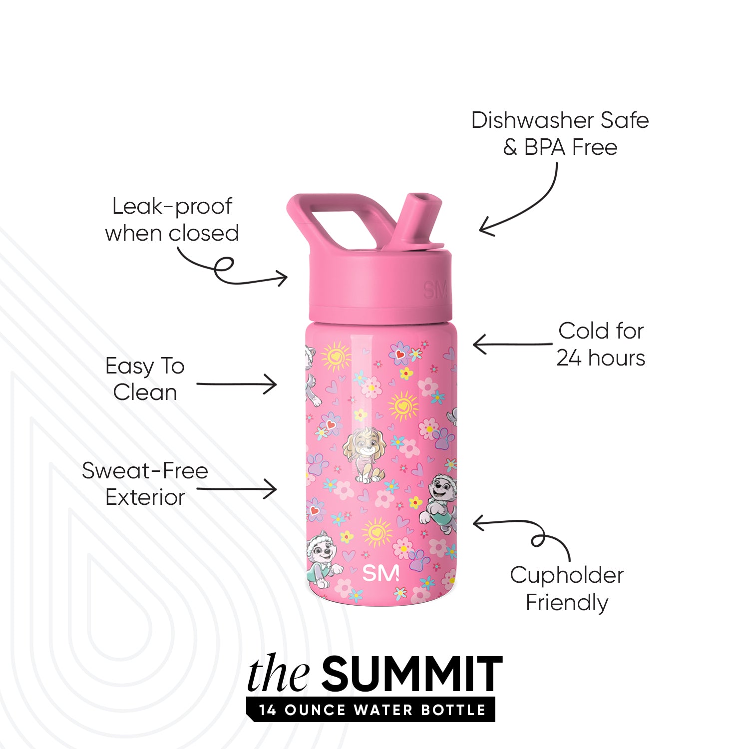 Summit Kids Water Bottle with Straw Lid - Image 2
