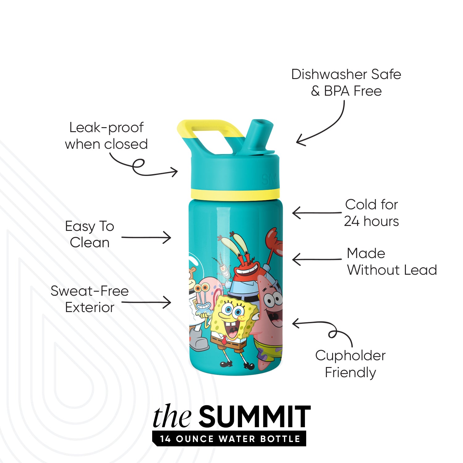 Summit Kids Water Bottle with Straw Lid - Image 3
