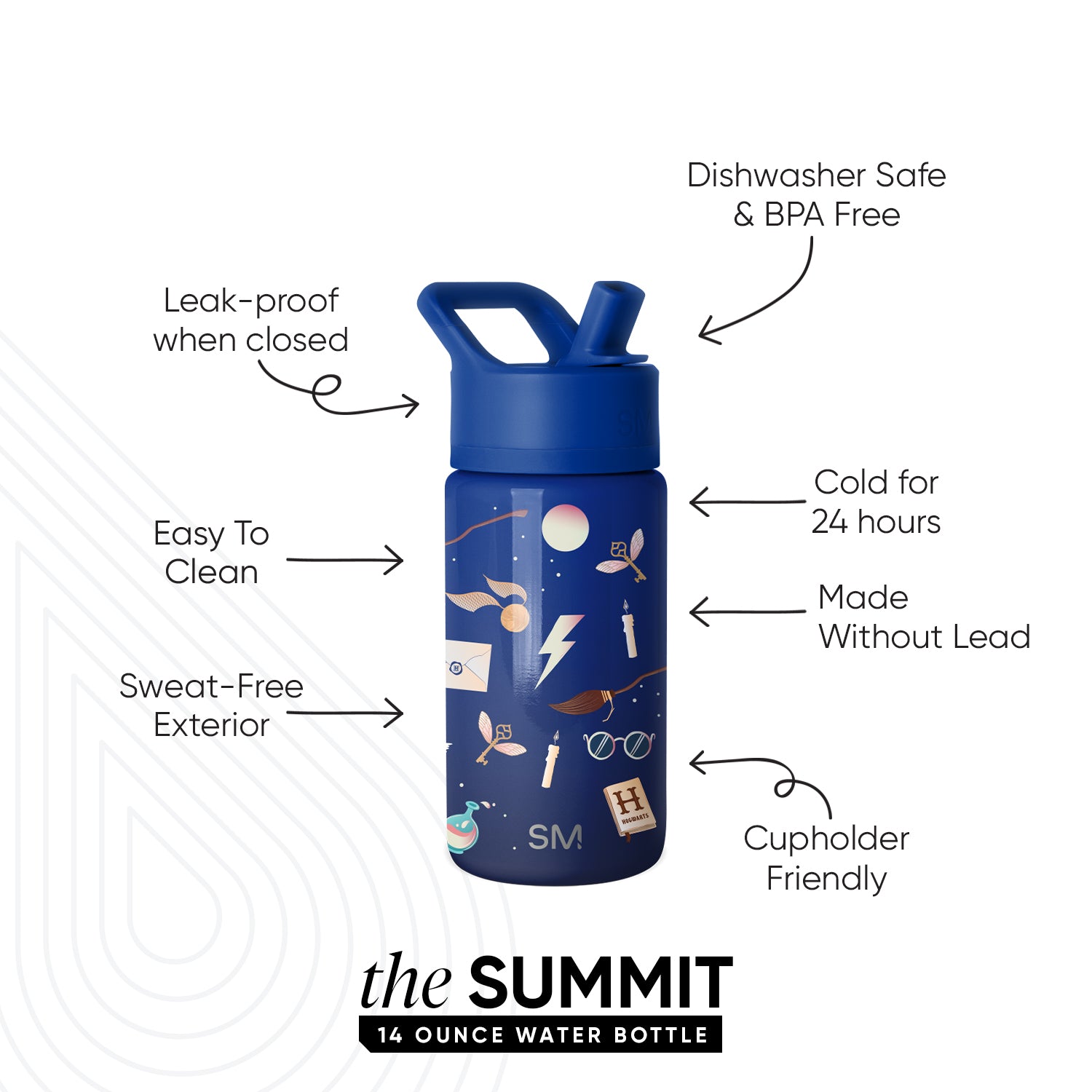 Summit Kids Water Bottle with Straw Lid - Image 2