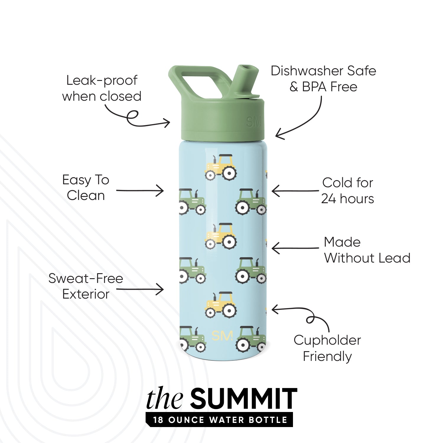 Summit Kids Water Bottle with Straw Lid - Image 2