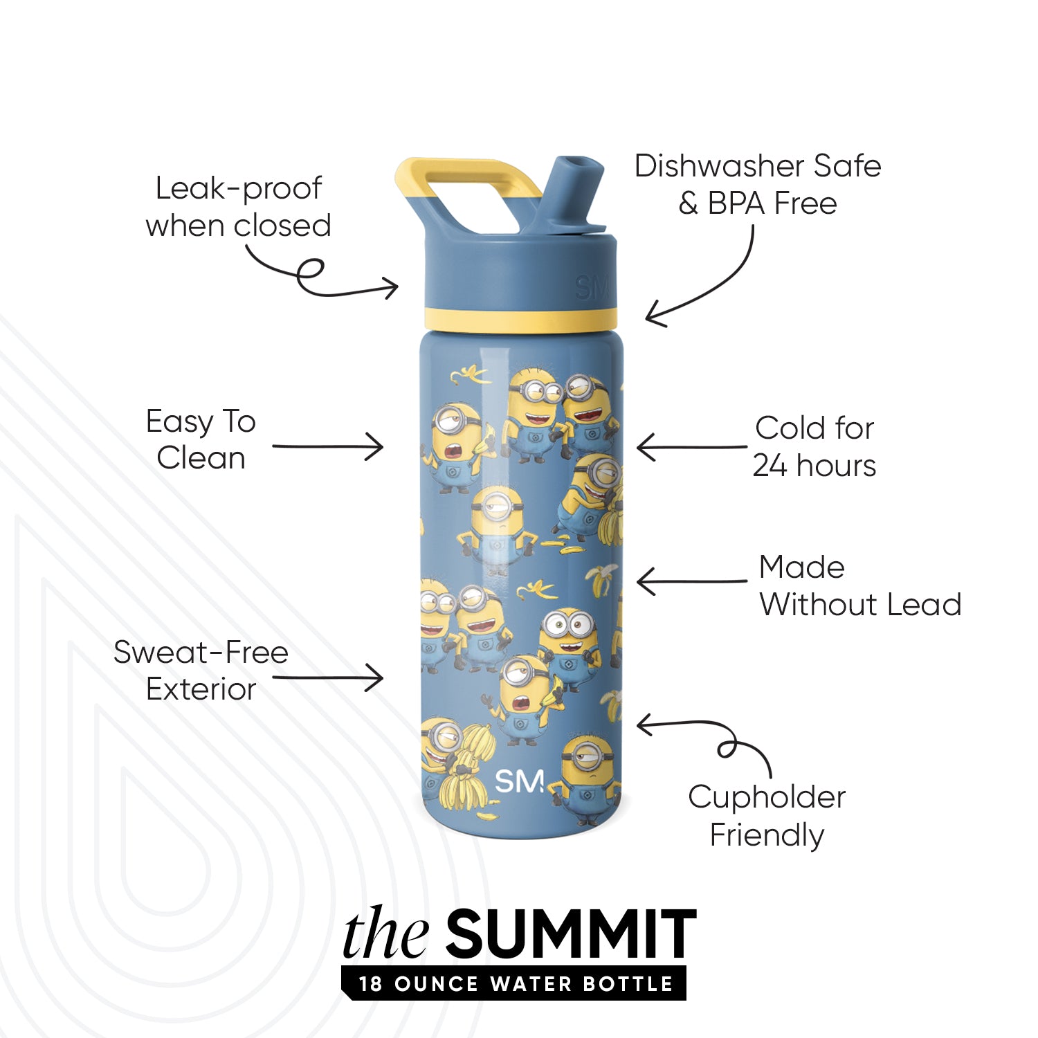 Summit Kids Water Bottle with Straw Lid - Image 2