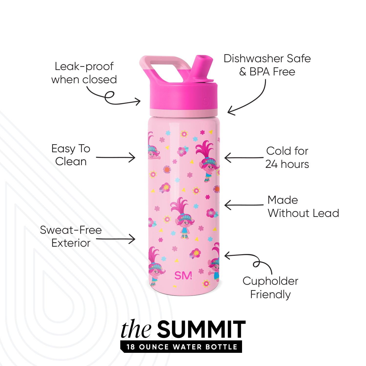 Summit Kids Water Bottle with Straw Lid - Image 2