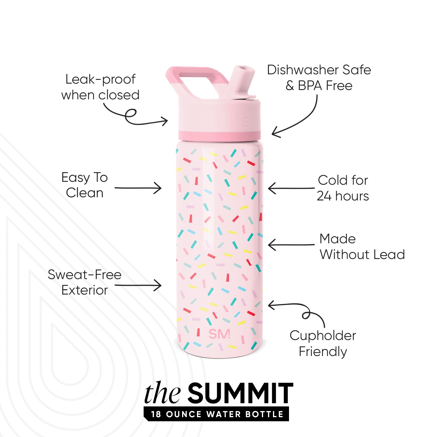 Summit Kids Water Bottle with Straw Lid - Image 2